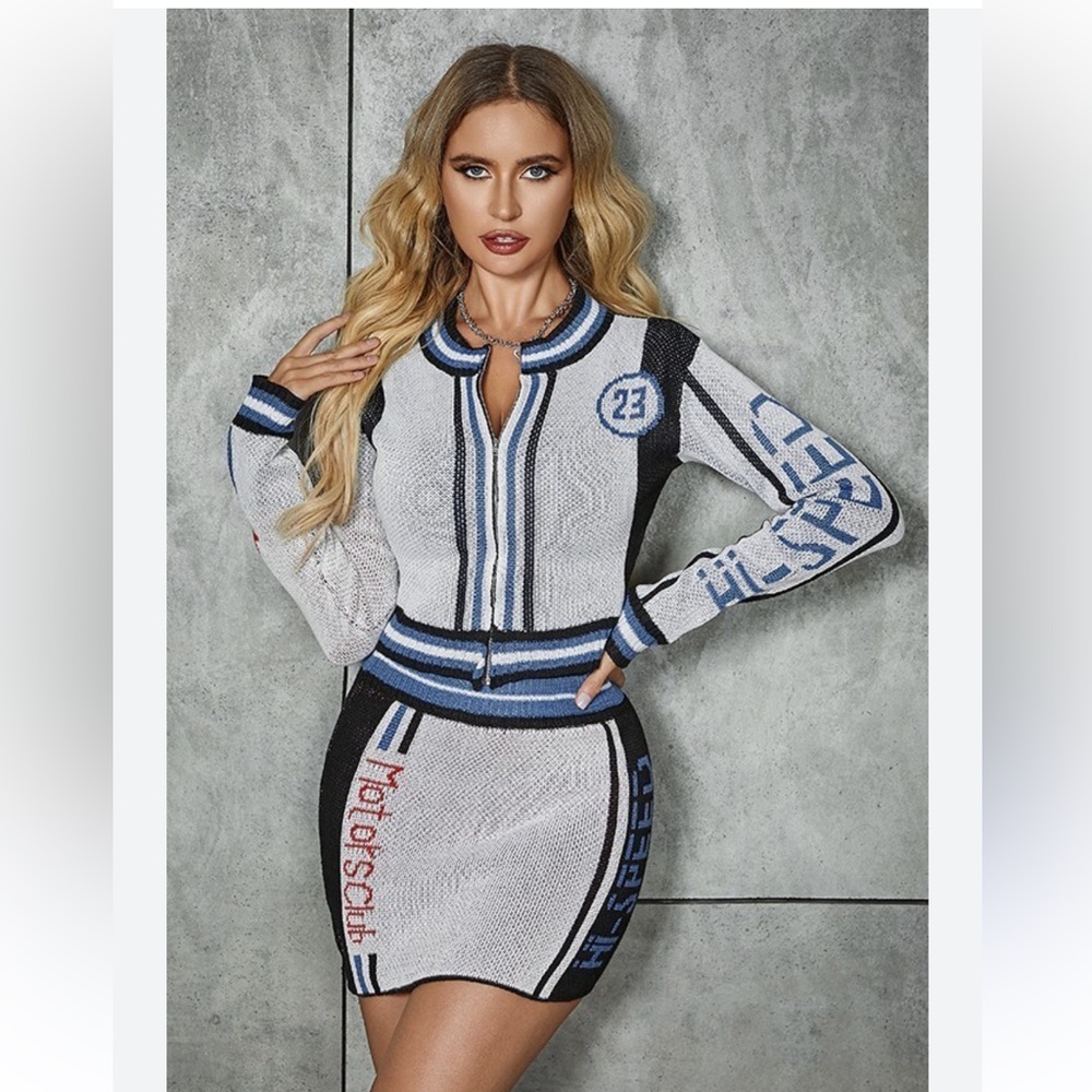 Hi Speed Sweater Skirt Set size (L)
Blue/combo